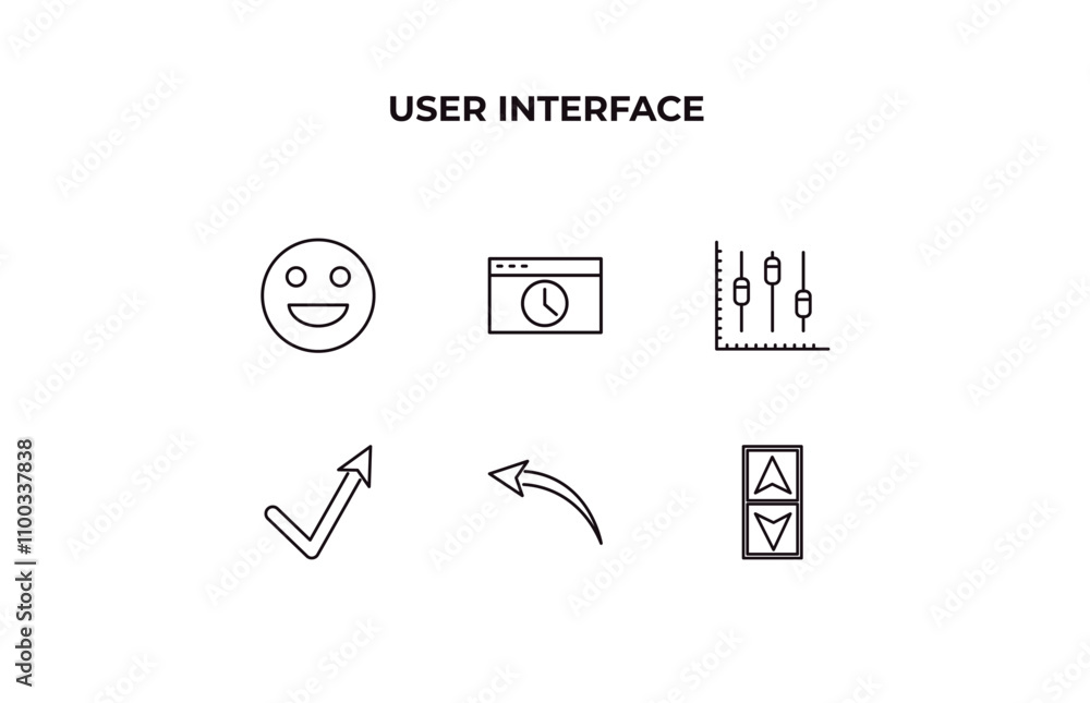 Poster fully editable outline icon collection from user interface concept. thin line icons set such as emot