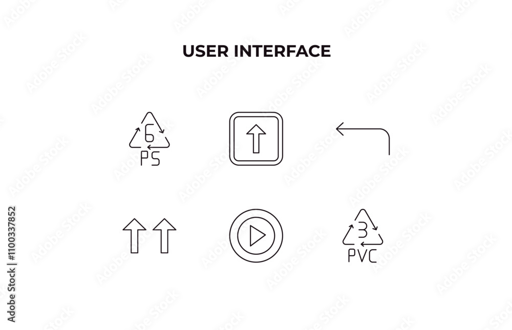Poster fully editable outline icon collection from user interface concept. thin line icons set such as 6 ps