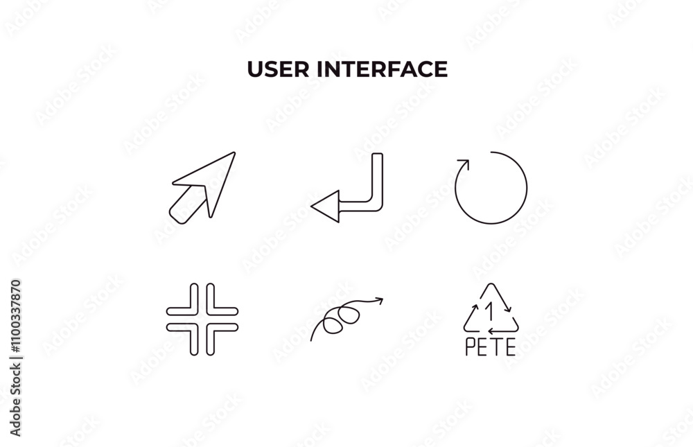 Poster fully editable outline icon collection from user interface concept. thin line icons set such as mous