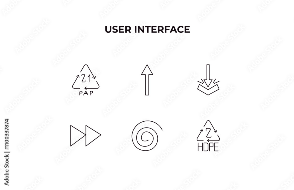Poster fully editable outline icon collection from user interface concept. thin line icons set such as 21 p