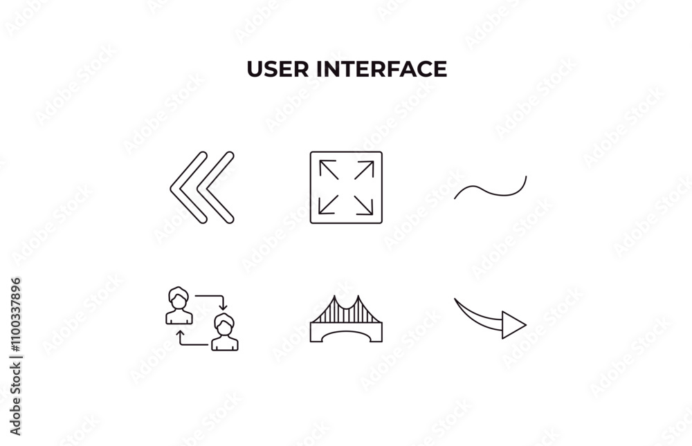 Aufkleber fully editable outline icon collection from user interface concept. thin line icons set such as two 