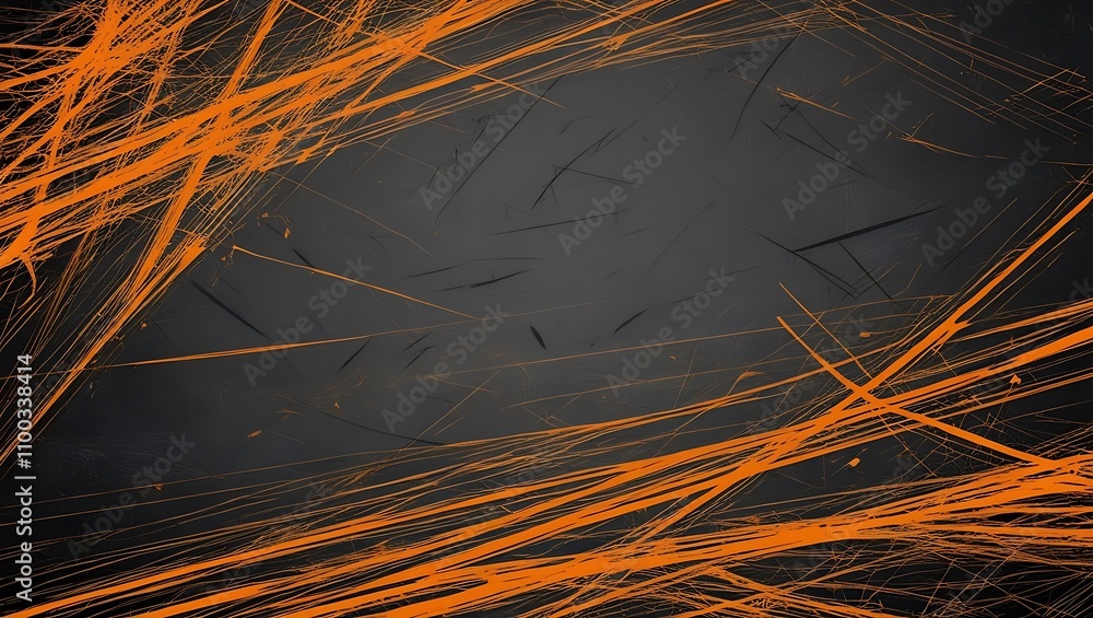 Poster abstract dark orange scratch background. generative ai.