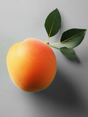 Peach fruit on a grey cardboard background. A summer treat in a simple arrangement.