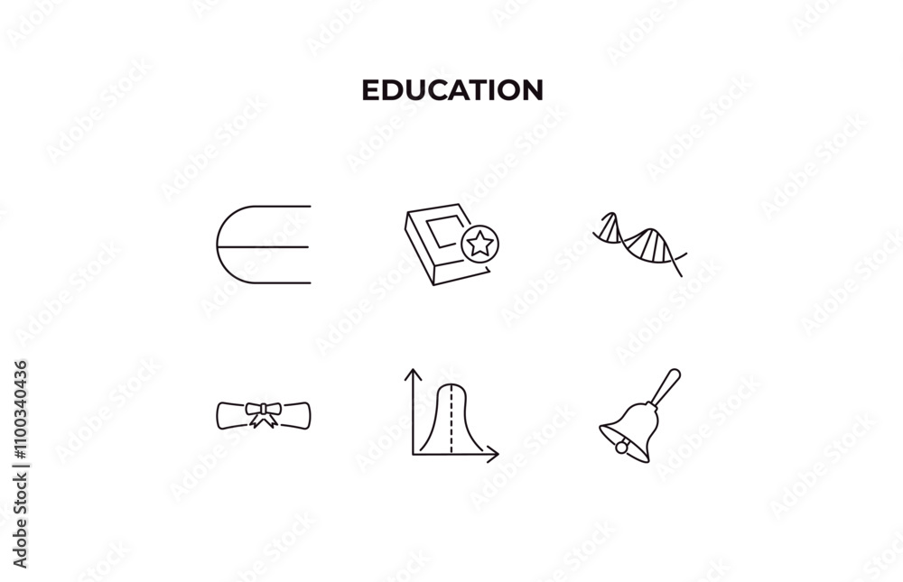 Poster fully editable outline icon collection from education concept. thin line icons set such as is an ele