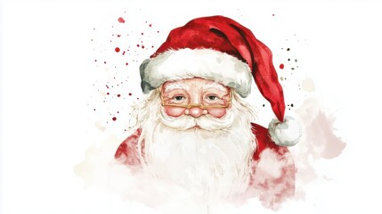 Classic Santa Claus portrait with a festive background and joyful expression