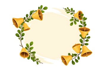 set of golden bells on a light background