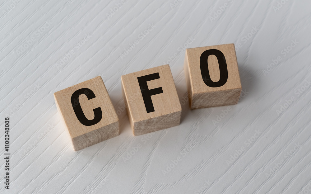 Poster a wooden block with the letters c, f, and o arranged in a cross shape