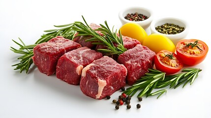 Food, Roast Beef, on White Background, Photo Realistic, Wallpaper, Cover and Screen for Smartphone, PC, Laptop, 9:16 and 16:9 Format