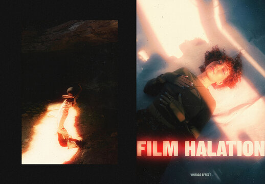 Film Halation Vintage Portrait Glow Photo Effect