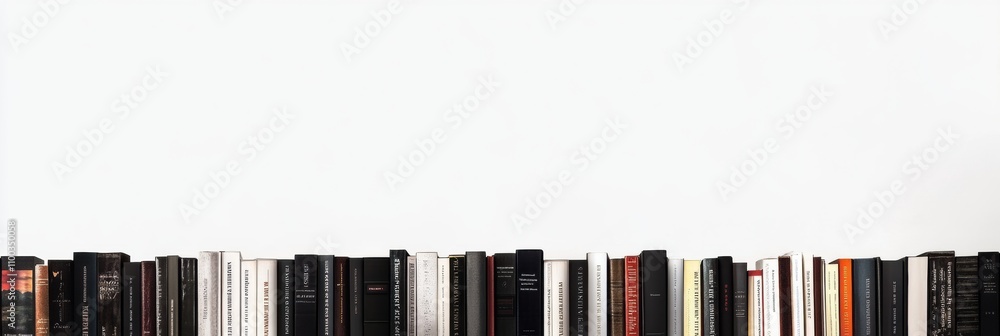 Leinwandbilder a diverse collection of books showcases different genres, creating a visually appealing arrangement 