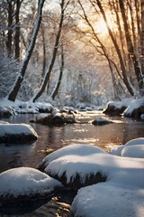 Fototapeta premium Amazing winter landscape 
