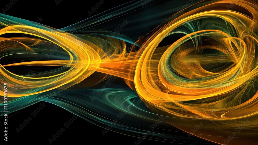 Poster vibrant abstract swirls of color representing energy and movement in a dynamic composition