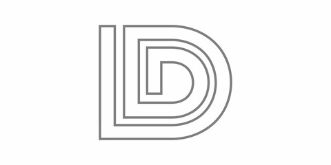 logo initials D icon vector