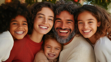 Fototapeta premium Family bonding moment cozy home, warm environment joyful perspective celebrating togetherness.