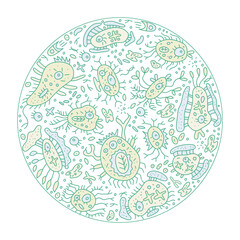 Dangerous bacteria isolated vector pattern