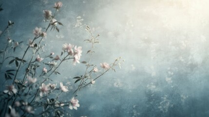 Obraz premium A vintage-style floral wallpaper backdrop with muted tones and simple patterns, soft and classic appearance,