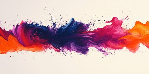 Obraz premium Abstract paint splashes in vibrant colors on a white background, artistic and dynamic design,