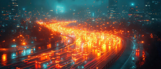 Illuminated Tower at Night