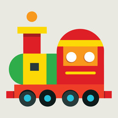 Naklejka premium Vector illustration of cartoon train