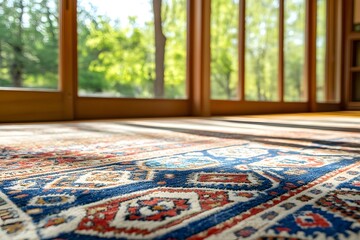 Colorful Islamic Motif Rug in Natural Light