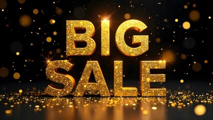 Luxury gold text SALE on a festive background