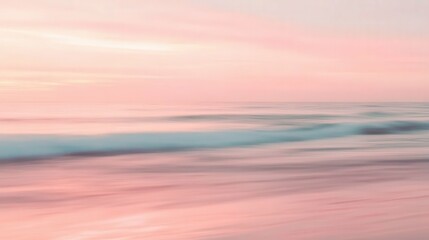Fototapeta premium Blurred ocean waves with soft light reflecting on the surface, serene and minimal aquatic theme,