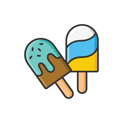 Christmas Day Colorful Icon Design - Luxury Vector Line Art Illustration