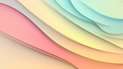 Soft Colorful Waves of Abstract Paper Background Design