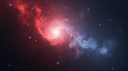 Fototapeta premium Radiant Red Nebula in Deep Space.