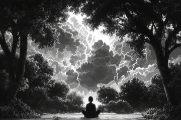 Obraz premium The Storm Inside, Post Traumatic Stress Disorder PTSD