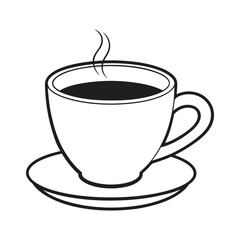Coffee cup outline vector illustration