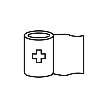recommend clip art: Bandage roll icon Isolated flat vector in outline
