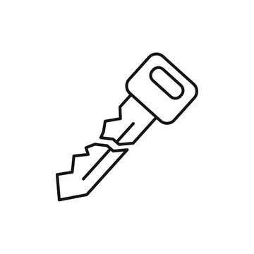 recommend clip art: Broken key icon Isolated flat vector in outline
