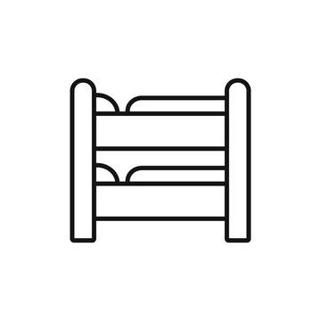 recommend clip art: Bunk bed icon Isolated flat vector in outline