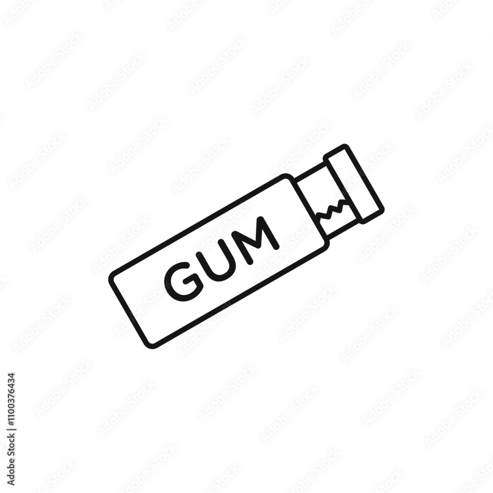 Poster chew gum icon isolated flat vector in outline