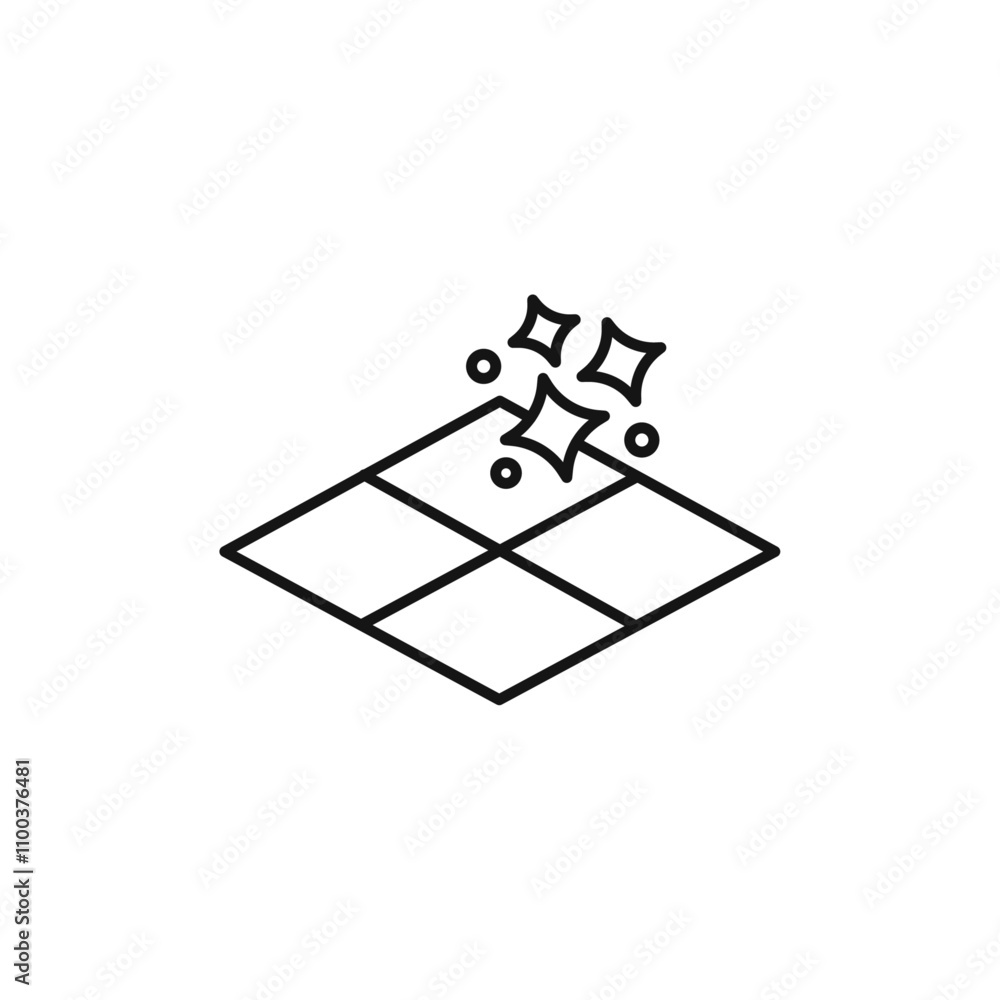 Poster clean floor surface icon isolated flat vector in outline