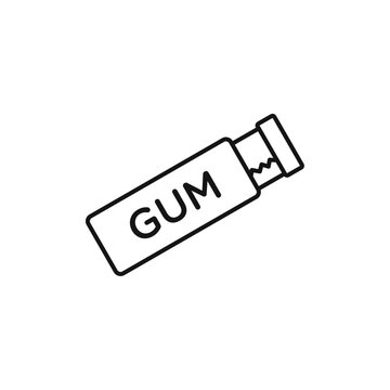 recommend clip art: Chew gum icon Isolated flat vector in outline