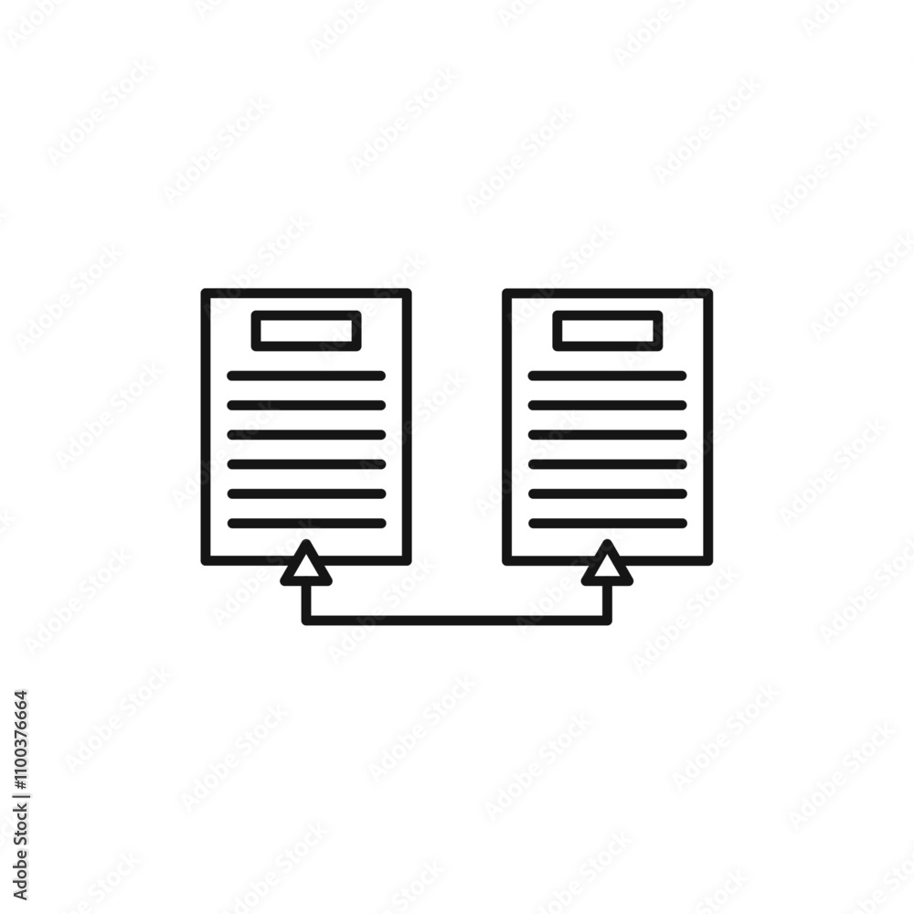 Poster compare icon isolated flat vector in outline