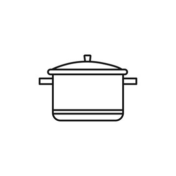 recommend clip art: Cooking pot icon Isolated flat vector in outline