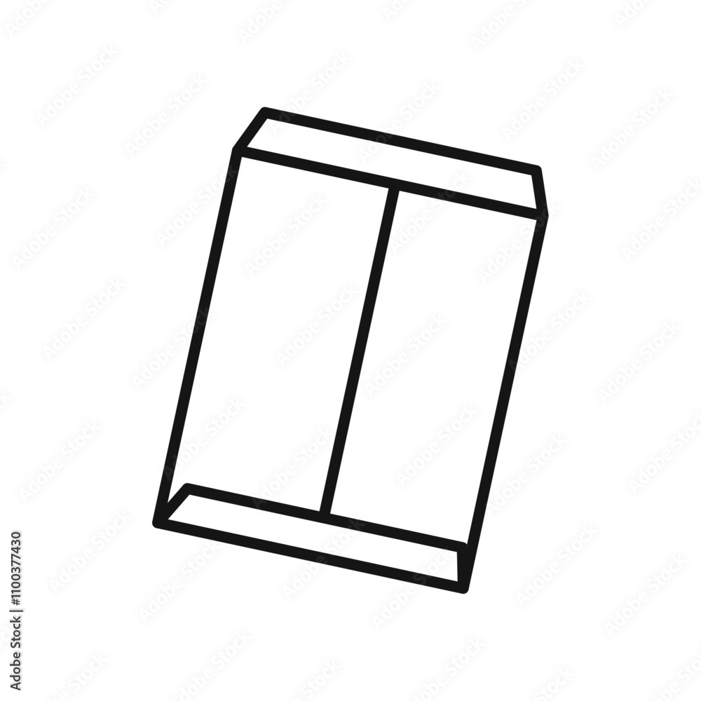 Poster document envelope icon isolated flat vector in outline