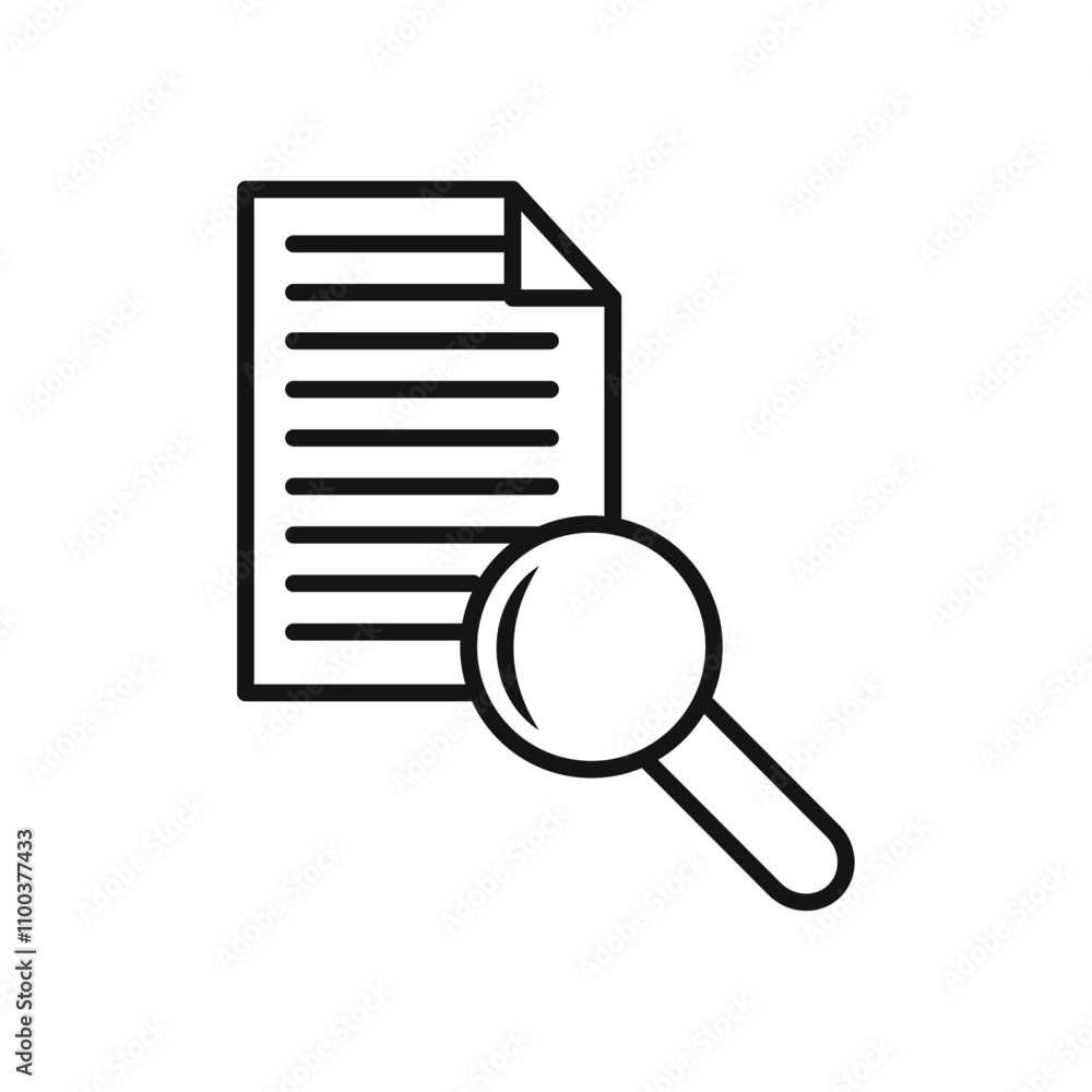 Poster document verification icon isolated flat vector in outline