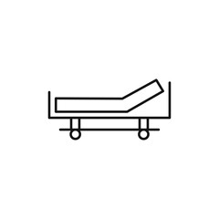 Hospital bed icon Isolated flat vector in outline