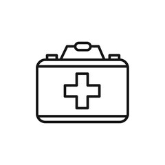 Obraz premium Medical aid kit icon Isolated flat vector in outline