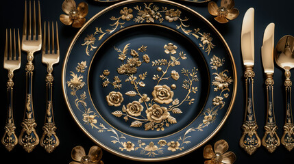 Obraz premium Black and golden elegant luxury. Deluxe premium VIP elegance.