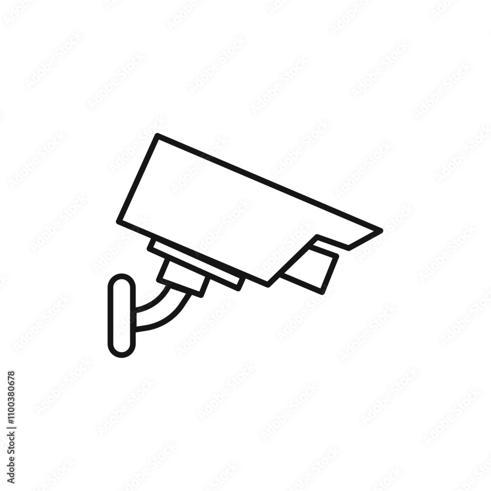 Aufkleber security camera icon isolated flat vector in outline