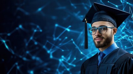 Online learning platforms offering certification and degree programs focus on, credential theme, ethereal, Overlay, graduation cap backdrop