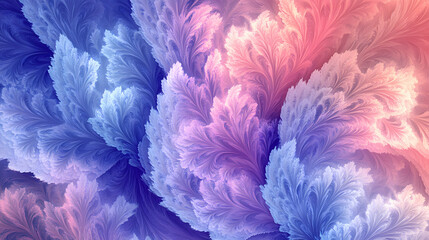 Obraz premium Crinkle cut pulse in blue pink and violet / a digital abstract fractal image with an optically challenging psychedelic design in blue, pink and violet,. Psychedelic. Illustration