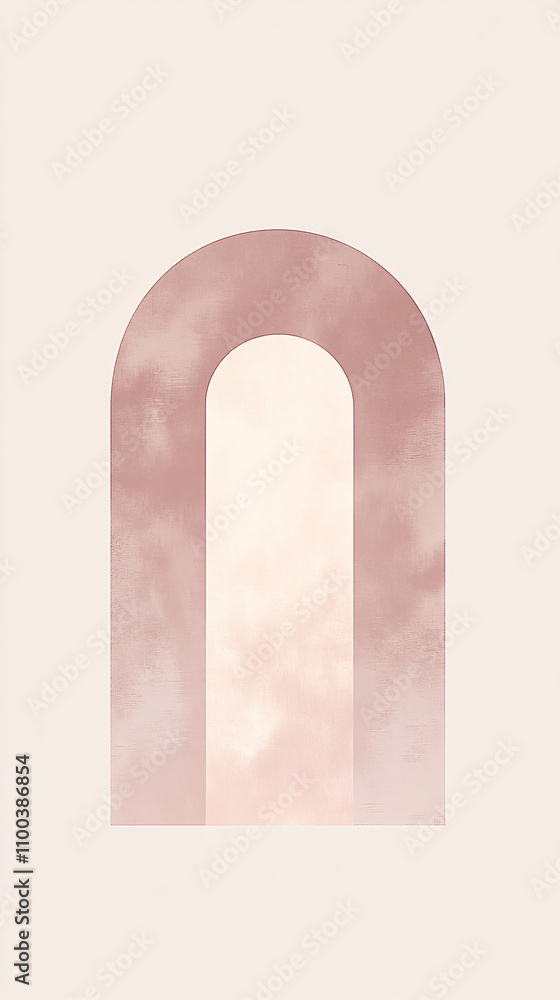 Aufkleber a simple abstract arch design featuring soft pink and cream tones creating a calming aesthetic