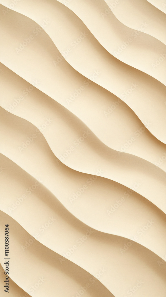 Poster soft, undulating waves create a soothing pattern on a light beige surface, evoking calmness and eleg