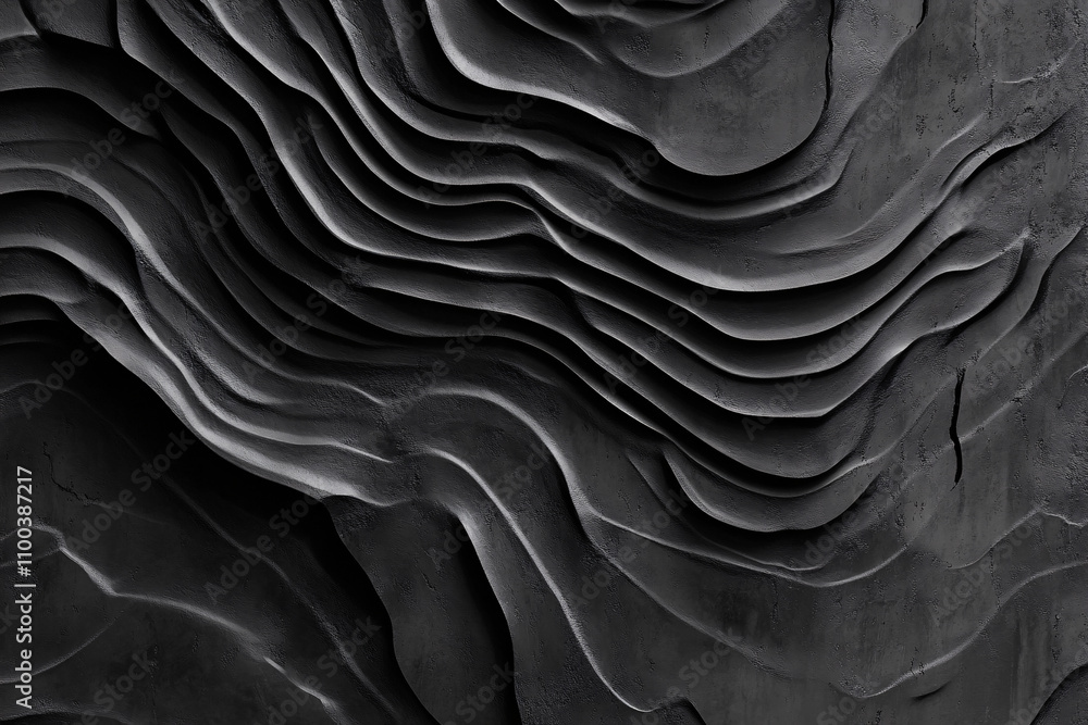Poster elegant waves of textured gray surfaces create a stunning abstract art piece, showcasing depth and s